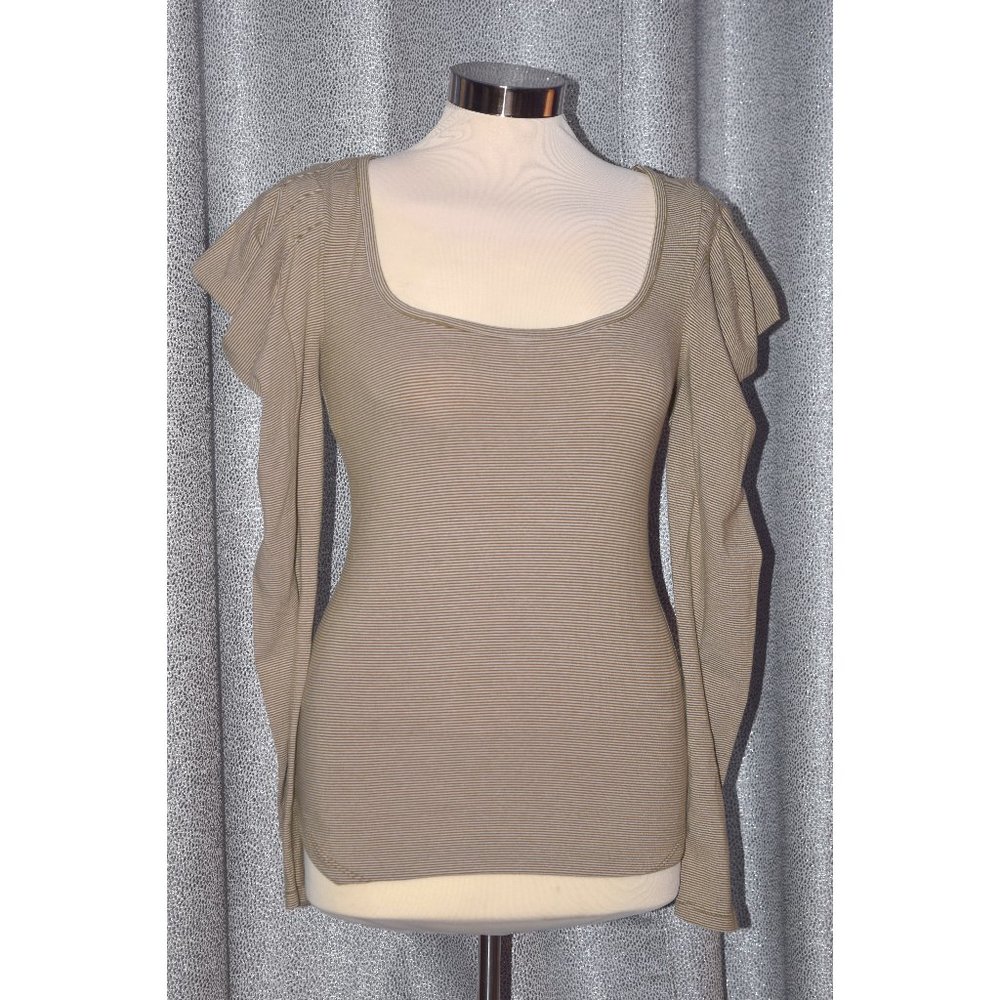 Free People Striped Gigot Sleeve top size small
